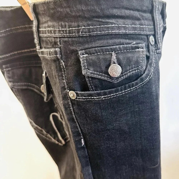 GLORIA VANDERBILT Women Straight Leg Mid rise Denim Black Jeans Pants Size 10 - Picture 6 of 13